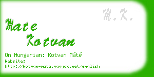 mate kotvan business card