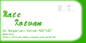 mate kotvan business card